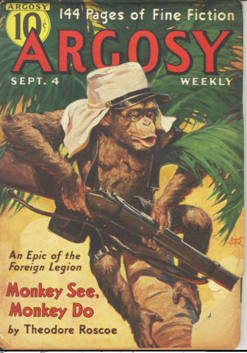 1896 war das Geburtsjahr der Pulps Frank Munsey änderte Jugendzeitschrift ARGOSY in ein Abenteuermagazin für Erwachsene Gedruckt auf 192 Seiten